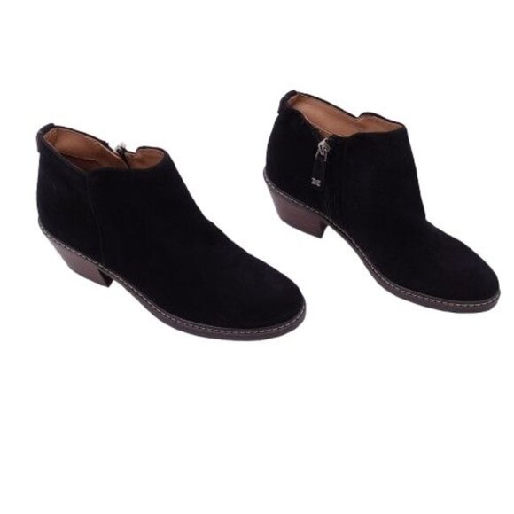 NEW Sam Edelman Women's Pryce Ankle Bootie Black Suede Size 5.5 Weatherproof - Picture 1 of 9